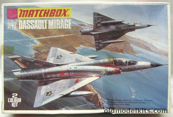 Matchbox 1/72 Dassault Mirage IIIC - No. 2 (Cheetah) Sq South Africa 1964 /  French 3e Escadre de Chassse (Escadron 111/2 'Alsace') 1968, PK20 plastic model kit